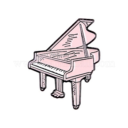 音楽テーマのエナメルピン  合金のブローチ  ピアノ  包装：60x40mm PW-WG50684-03-1