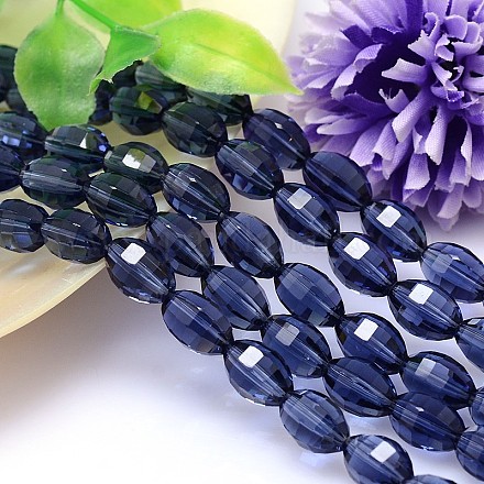 Faceted Oval Imitation Austrian Crystal Bead Strands G-M188-11x8mm-20A-1