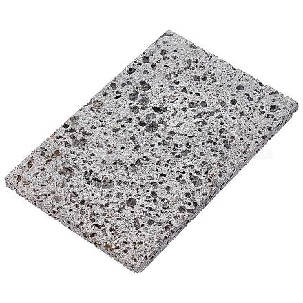長方形の天然の多孔質大理石の装飾品  写真の小道具のディスプレイの装飾  グレー  150x100x8mm DJEW-WH0015-49A-1