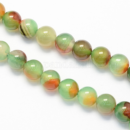 Round Natural Peacock Agate Beads Strands G-S127-10mm-1