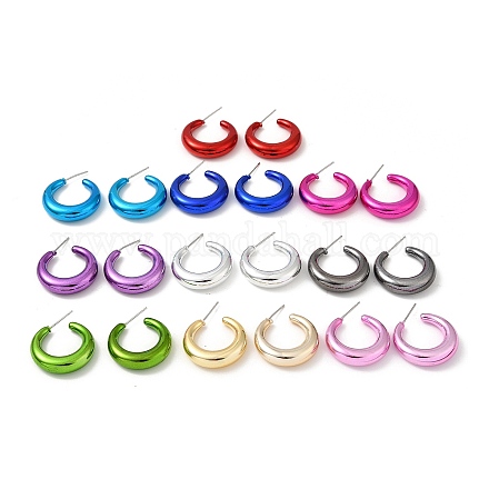 Ring Acrylic Stud Earrings EJEW-P251-34-1