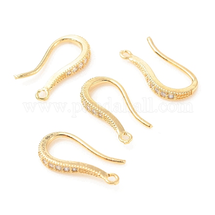 Brass with Crystal Rhinestone Earring Hooks KK-C024-20G-1