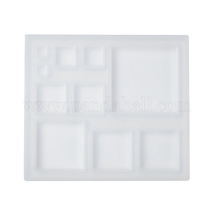 シリコンモールド  レジン型  UVレジン用  エポキシ樹脂ジュエリー作り  正方形  ホワイト  87x77x6.5mm DIY-F033-04A-1