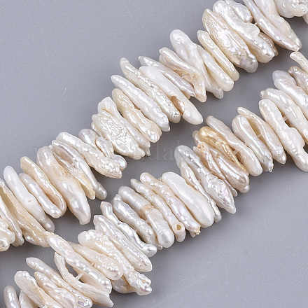 Hebras de perlas keshi de perlas barrocas naturales PEAR-Q015-023-1