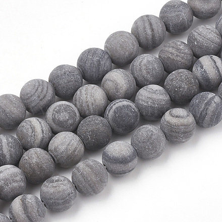 Brins de perles en pierre naturelle en bois noir G-T106-014-1