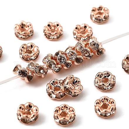 Messing Strass Zwischen perlen RB-A014-L4mm-01RG-NF-1