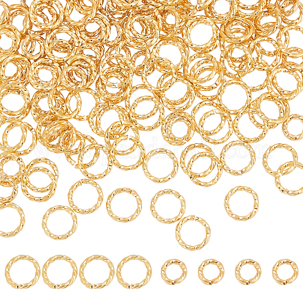 PandaHall 200pcs 18K Gold Plated Jump Rings Twisted Open Jump Rings Connector Brass Round Open Ring O Rings for Bracelet Necklace Earring Keychain DIY Jewellery KK-PH0002-76-1