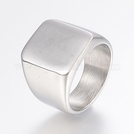304 кольцо с печаткой из нержавеющей стали для мужчин RJEW-G091-16-20mm-P-1