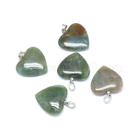 Natural Indian Agate Pendants G-P415-05-1