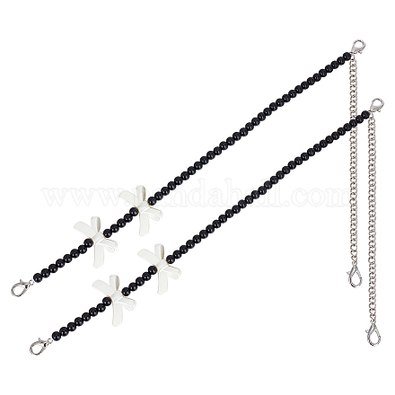 Arricraft 2 Uds correas de bolso con cuentas de perlas de imitación abs ajustables DIY-AR0003-16A-1