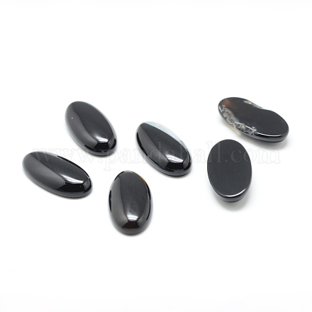 Teñido de negro natural ágata piedras preciosas cabochons X-G-T023-15x30-04-1