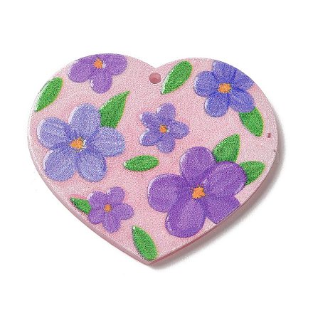 Pendenti in acrilico a tema cuore stampato di San Valentino OACR-B015-01B-03-1