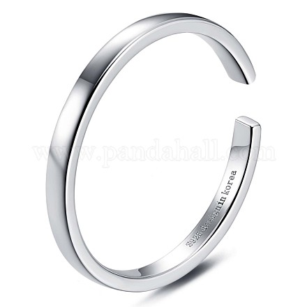 925 anillo abierto de plata de primera ley con baño de rodio JR868A-01-1