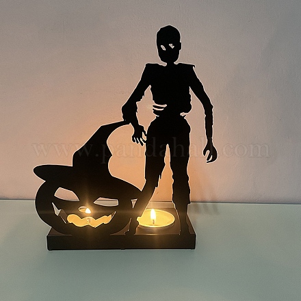 Kerzenhalter aus Eisen zum Thema Halloween HAWE-PW0001-266F-1