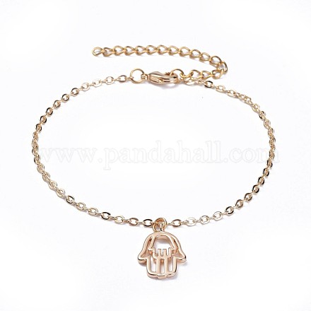 Brass Charm Bracelets BJEW-JB04322-03-1
