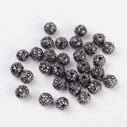 Perles en alliage métallique avec strass X-ALRI-B032-1-1