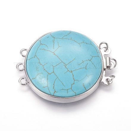 Synthetic Turquoise Box Clasps G-L473-G07-1