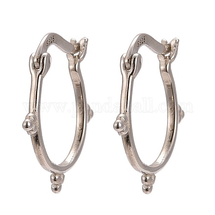 925 Sterling Silver Hoop Earrings EJEW-AA00271-11P-1