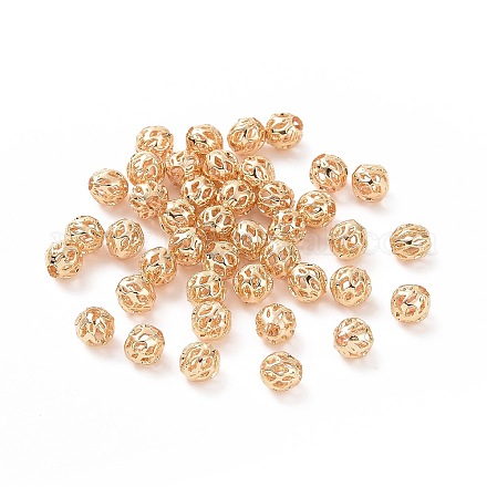 Perles creuses en laiton  KK-E046-04A-G-1