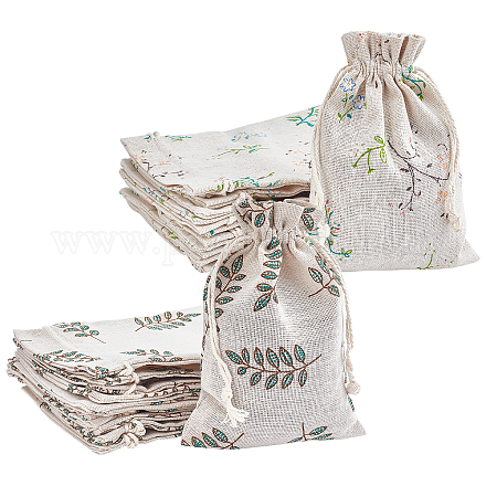 Pandahall elite 2 patrones polialgodón (poliéster algodón) bolsas de embalaje bolsas con cordón ABAG-PH0001-02-1