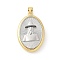 Brass Pendants, Oval, Religion, Rack Plating, Cadmium Free & Lead Free, Long-Lasting Plated, with Jump Ring, Hat, 19.5x30.5x6mm, Hole: 4x3.5mm