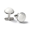 304 Stainless Steel Cuff Buttons, with Howlite, for Apparel Accessories, Half Round, 30~31x17.5mm
