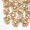 Brass Cubic Zirconia Charms, Cadmium Free & Nickel Free & Lead Free, Flower, Clear, Real 18K Gold Plated, 11.5x10x4.5mm, Hole: 1.5mm