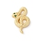 Brass Pave Clear Cubic Zirconia Pendants, Snake, Real 18K Gold Plated, 23x15x3mm, Hole: 4x3mm and 5x2mm