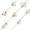 304 Stainless Steel Link Chains, Soldered, with Natural Jade, with Spool, Ion Plating(IP), Real 18K Gold Plated, 3~5.5x3~11.5x1~3.5mm, about 32.81 Feet(10m)/Roll