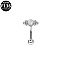 G23 Titanium Alloy Pave Clear Cubic Zirconia Eyebrow Rings, Silver Color Plated, Bowknot, 8mm