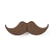 Silicone Beads, Mustache, Coffee, 10x29x7.5mm, Hole: 2mm