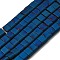 Electroplated Non-magnetic Synthetic Hematite Beads Strands, Rectangle, Matte Style, 2-Hole, Blue, 6x4x3mm, Hole: 1.2mm, about 99pcs/strand, 15.55 inch(39.5cm)