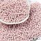 8/0 Baking Paint Glass Seed Beads, Round Hole, Teardrop, Misty Rose, 3x2mm, Hole: 1mm, about 18750pcs/pound