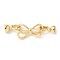 Brass Fold Over Clasps, Bowknot, Real 18K Gold Plated, 46mm