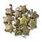 Natural Unakite Pendants, Star Charms with 201 Stainless Steel Snap on Bails, Stainless Steel Color, 22x20x6mm, Hole: 3x5.5mm