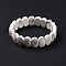 Natural Howlite Oval Beaded Stretch Bracelet, Gemstone Jewelry for Women, Inner Diameter: 2-1/8 inch(5.4~5.5cm)