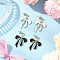 2Pairs Bowknot Alloy Enamel Dangle Stud Earrings, with 304 Stainless Steel and Brass, Golden, 35x26mm