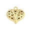 Hollow Brass Pendants for Valentine's Day, Heart with Letter, Real 18K Gold Plated, Letter Y, 25x26x13mm, Hole: 2.5mm