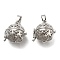 Rack Plating Brass Hollow Round Cage Pendants, For Chime Ball Pendant Necklaces Making, Long-Lasting Plated, Platinum, 22.5x22x18mm, Hole: 8x4mm