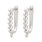 Brass Hoop Earring Findings, Round, with Loop, Long-Lasting Plated, Rack Plating, Lead Free & Cadmium Free, Platinum, 23.5x3.5x13mm, Hole: 2mm, Pin: 1mm