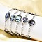 Brass & Natural Paua Shell Link Bracelets for Women, Mixed Shapes, Mixed Shapes, 6-7/8~7-3/8 inch(17.4~18.7cm)