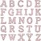 NBEADS 26 Pcs A-Z Letter Pearl Rhinestone Patches, Iron On Patch with Glitter Alphabet Rhinestone Pearl Sew On Patch Applique for DIY Clothes Dress Plant Hat Jeans Sewing Supplies, Pink
