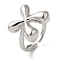 Initials Brass Open Cuff Ring for Women, Letter X, 16.5x18mm, Adjustable