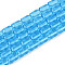 Transparent Glass Beads Strands, Barrel, Light Sky Blue, 6~6.5x4~5mm, Hole: 0.7~0.8mm, about 64~65pcs/strand, 15.75~15.94''(40~40.5cm)