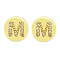 Brass Micro Pave Clear Cubic Zirconia Beads, Flat Round with Letter, Letter.M, 7.5x6.5mm, Hole: 3.5mm, 3pcs/bag