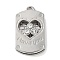 Alloy Rhinestone Pendants, Platinum, Heart, 34x18.5x6.5mm, Hole: 2.5mm