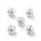Alloy Hollow Beads, Round, Cadmium Free & Lead Free, Silver, 8x7~8mm, Hole: 1.5~2mm