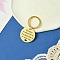 201 Stainless Steel Keychain, with Alloy Rings, Flat Round, Golden, 5.5cm