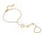 Stainless Steel Cable Chain Ring Bracelets for Women, Real 18K Gold Plated, 6-3/4 inch(17cm)