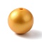 Food Grade Eco-Friendly Silicone Beads, Round, Gold, 15mm, Hole: 2mm